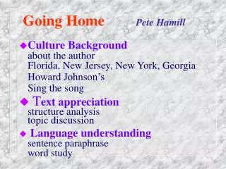 Going Home Pete Hamill