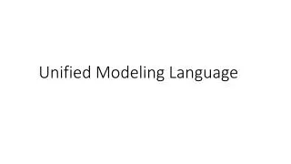 unified modeling language