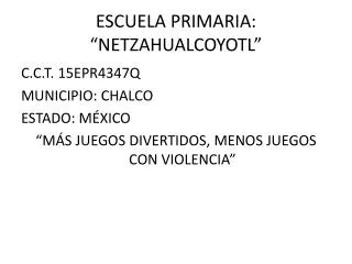 escuela primaria netzahualcoyotl