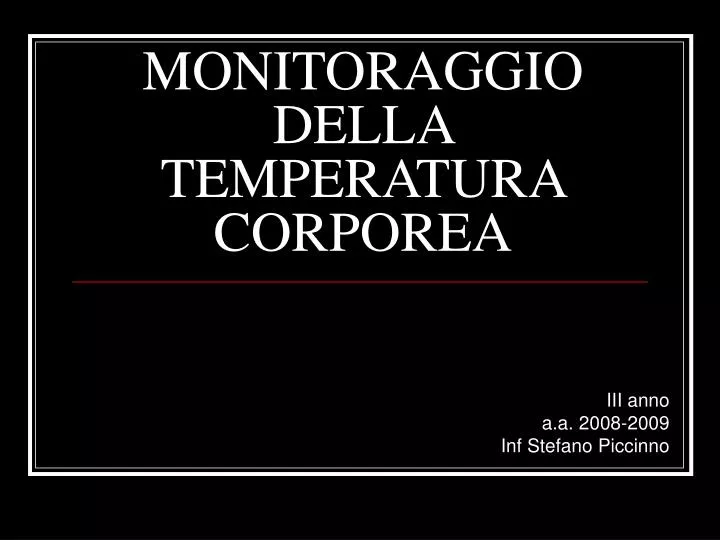 monitoraggio della temperatura corporea