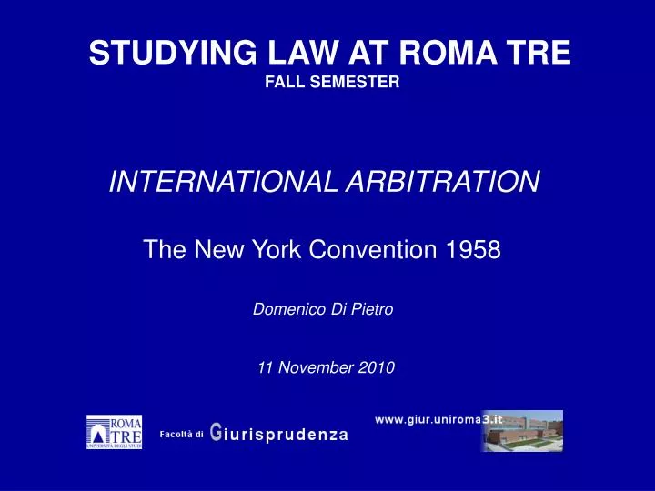 international arbitration the new york convention 1958 domenico di pietro