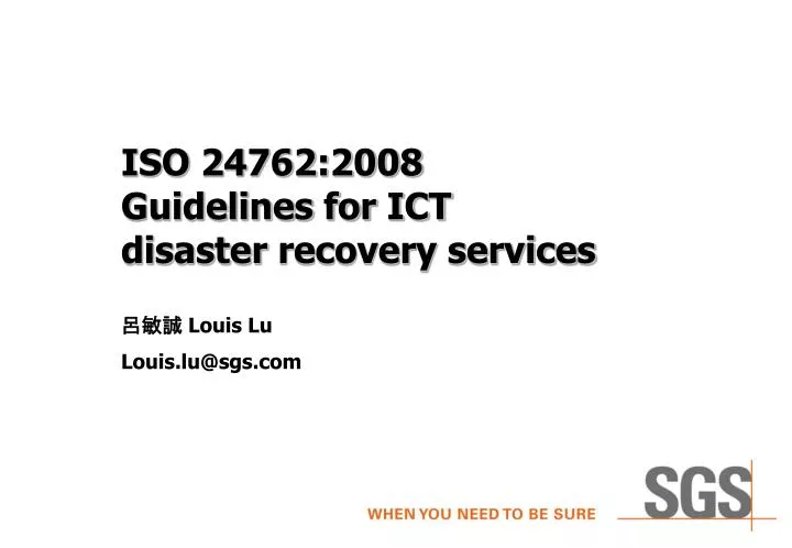 iso 24762 2008 guidelines for ict disaster recovery services