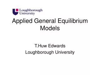 Applied General Equilibrium Models