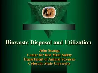 Biowaste Disposal and Utilization