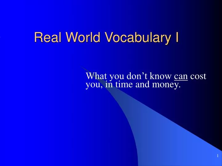 real world vocabulary i