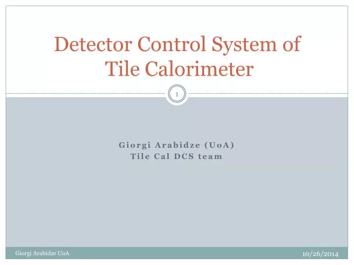 detector control system of tile calorimeter