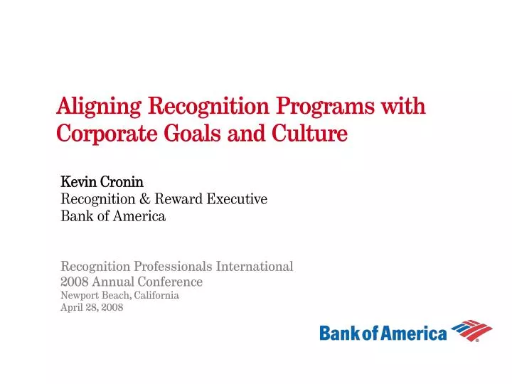 aligning recognition programs with corporate goals and culture