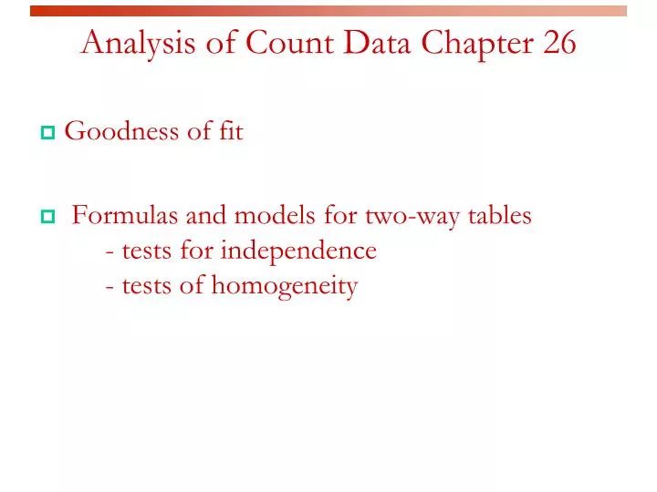 analysis of count data chapter 26