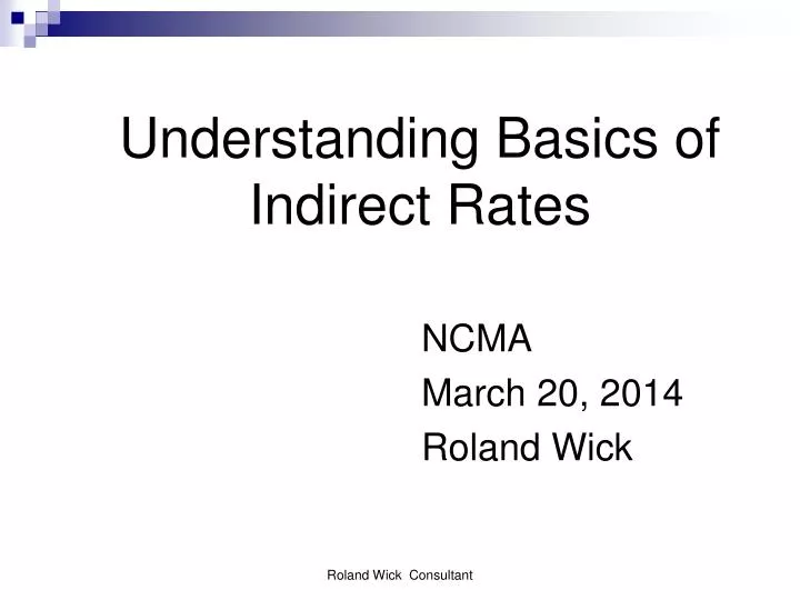 understanding basics of indirect rates