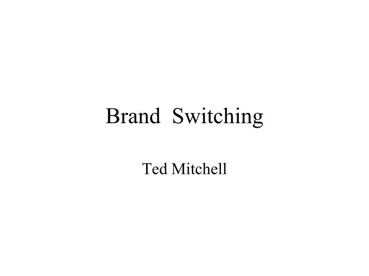 brand switching
