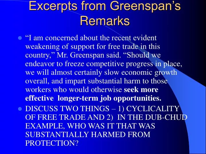 excerpts from greenspan s remarks