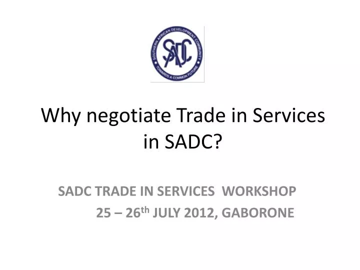 why negotiate trade in services in sadc