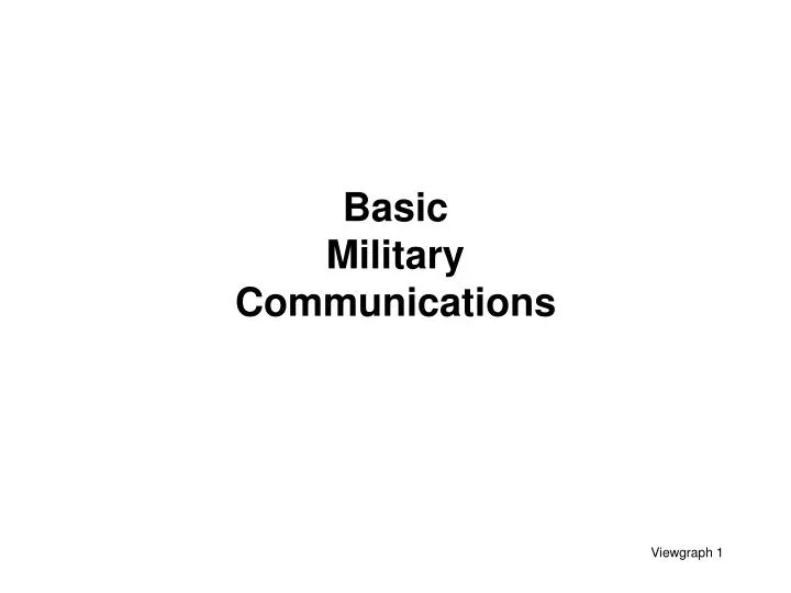 basic military communications