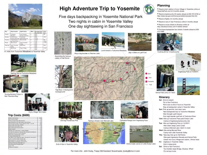 high adventure trip to yosemite