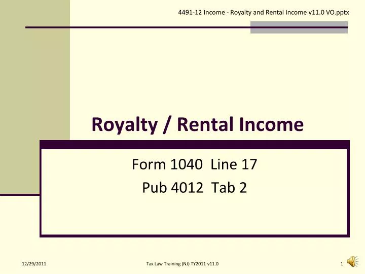 royalty rental income