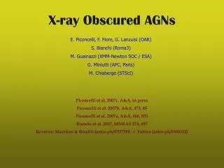 X-ray Obscured AGNs