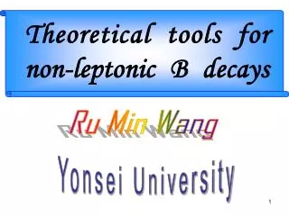 Theoretical tools for non-leptonic B decays