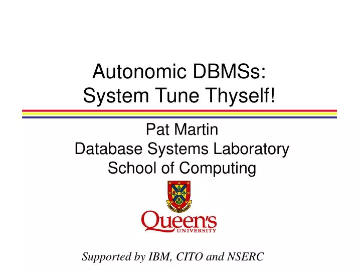 autonomic dbmss system tune thyself