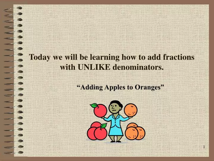today we will be learning how to add fractions with unlike denominators