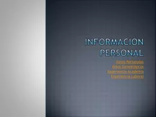 informaci n personal
