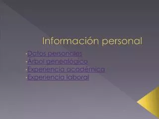 informaci n personal