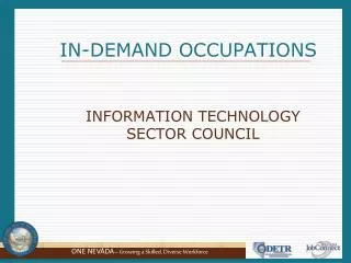 I IN-DEMAND OCCUPATIONS