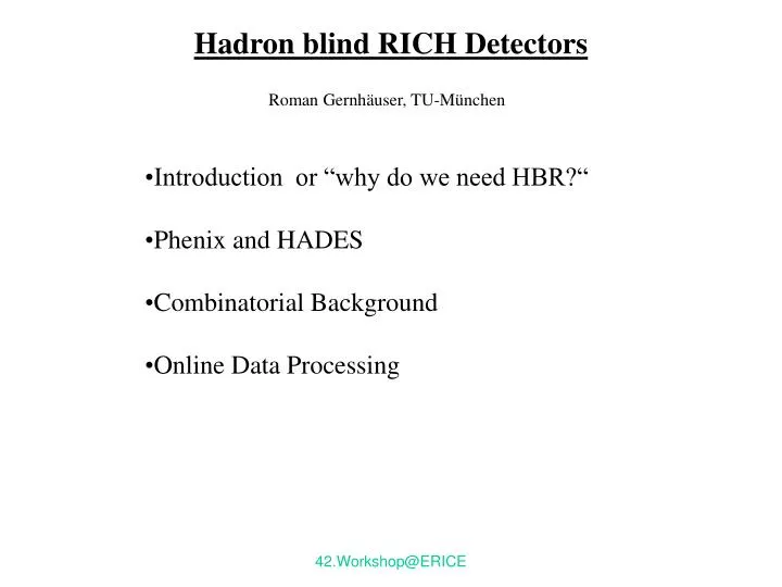hadron blind rich detectors