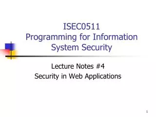 ISEC0511 Programming for Information System Security