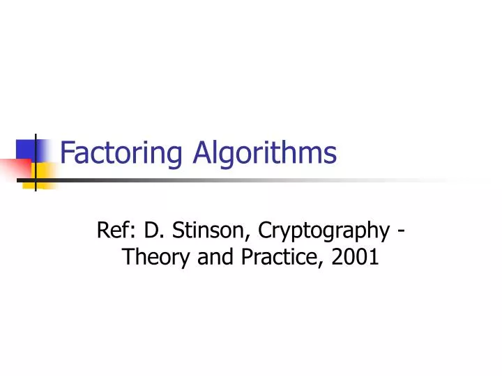 factoring algorithms
