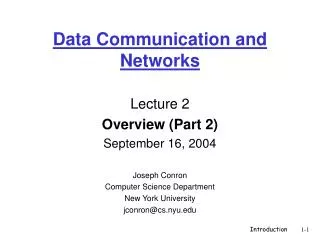 Data Communication and Networks