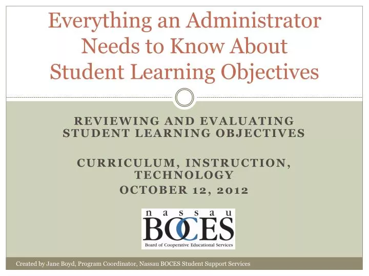 everything an administrator needs to know about student learning objectives