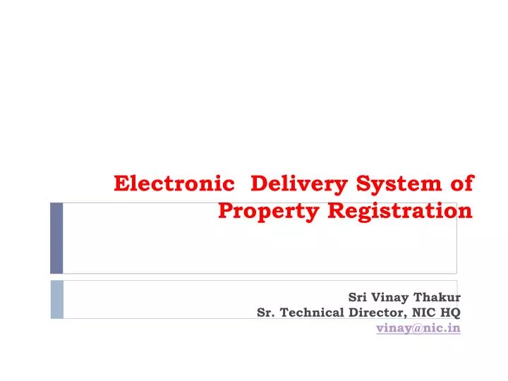 electronic delivery system of property registration