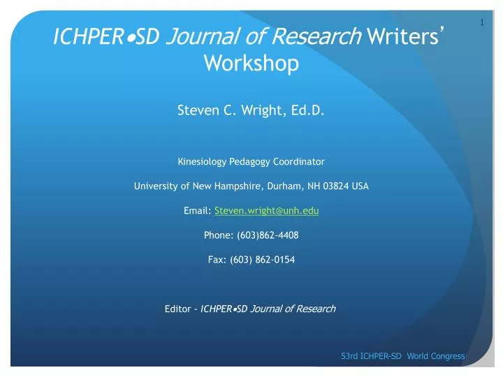 ichper sd journal of research writers workshop