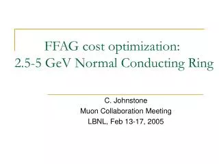 FFAG cost optimization: 2.5-5 GeV Normal Conducting Ring