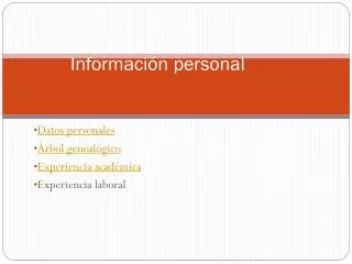 informaci n personal