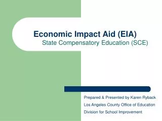 Economic Impact Aid (EIA)
