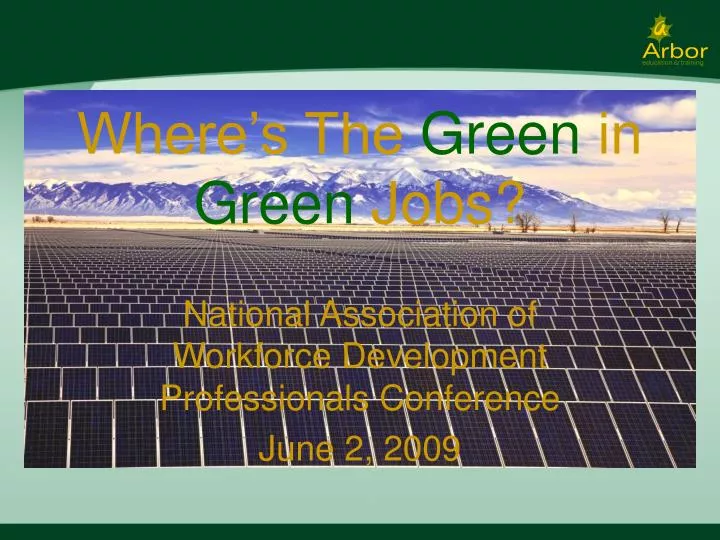 where s the green in green jobs