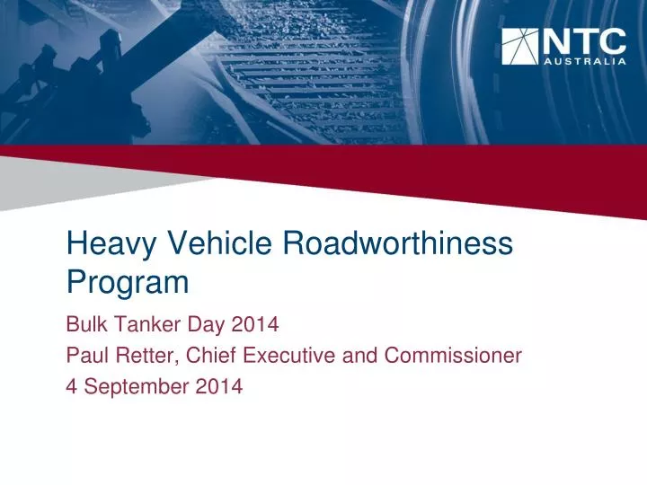 heavy vehicle roadworthiness program