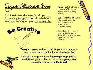 Project: Illustrated Poem Due: Research poems by your favorite poet