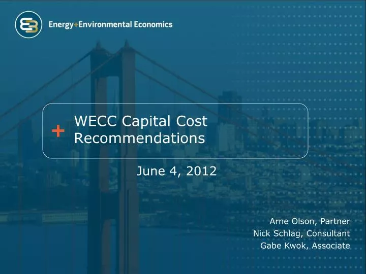 wecc capital cost recommendations