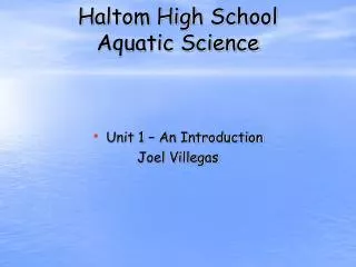 Haltom High School Aquatic Science