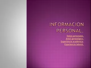 informaci n personal