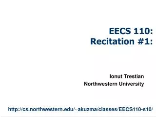 EECS 110: Recitation #1: