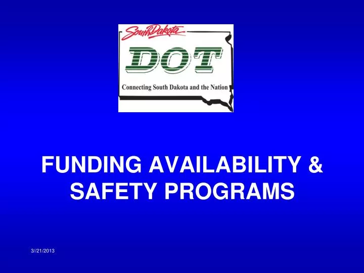 funding availability safety programs