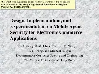 Anthony H. W. Chan, Caris K. M. Wong, T. Y. Wong, and Michael R. Lyu
