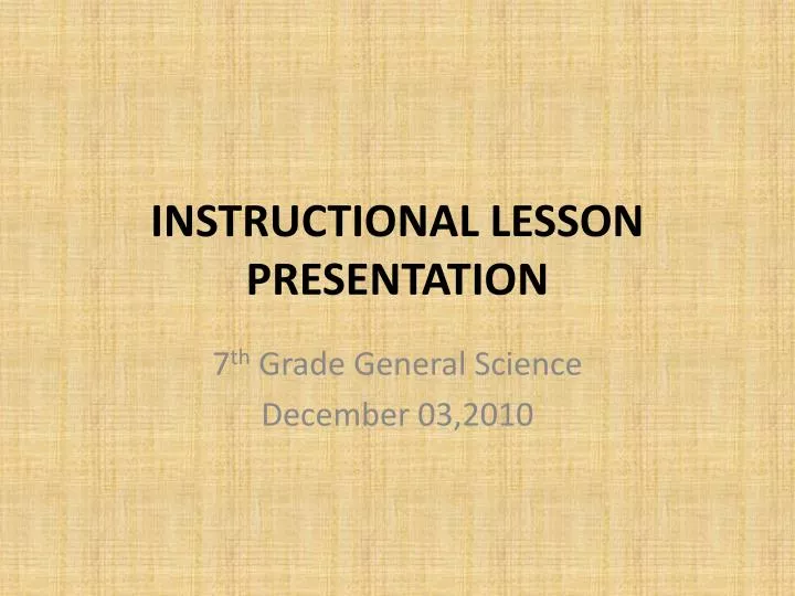 instructional lesson presentation