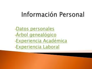 informaci n personal