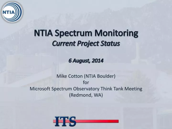 ntia spectrum monitoring current project status 6 august 2014
