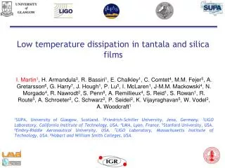 Low temperature dissipation in tantala and silica films