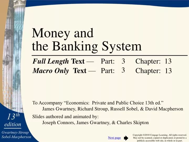 money and the banking system
